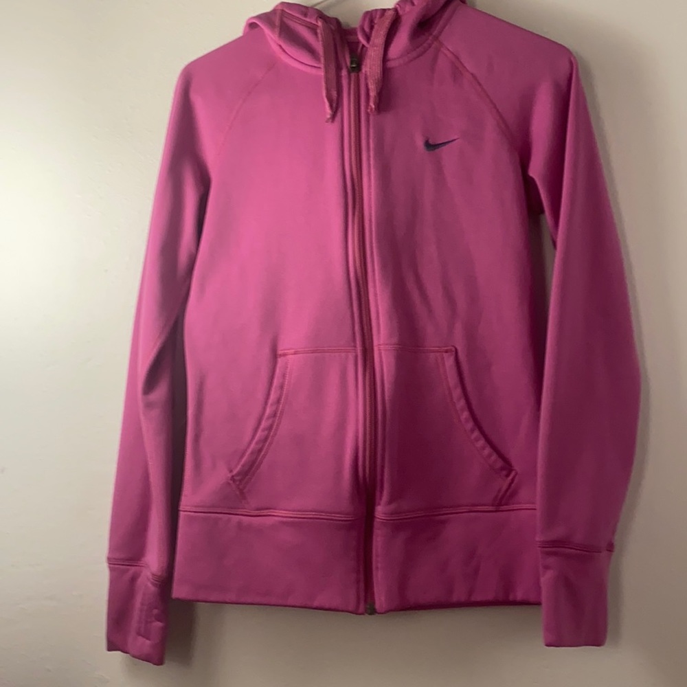 Pink Nike workout hoodie